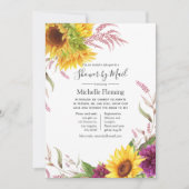 ひまわりベビー又はブライダルシャワーバイメール 招待状 (正面)