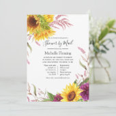 ひまわりベビー又はブライダルシャワーバイメール 招待状 (スタンド正面)