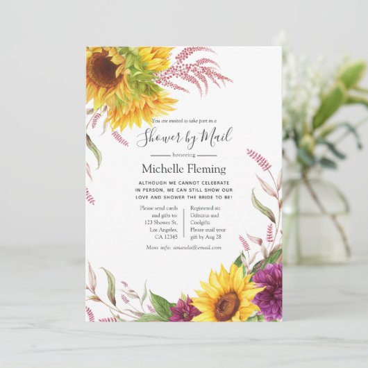 ひまわりベビー又はブライダルシャワーバイメール 招待状 (スタンド正面)