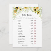 ひまわりベビー特徴シャワーゲーム招待状 招待状 (正面/裏面)