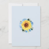 ひまわりベビー開花ほこりっぽいブルーベビーシャワー 招待状 (裏面)