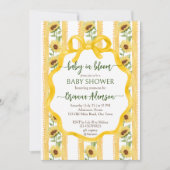 ひまわりベビー開花赤ちゃんシャワーテンプレート 招待状 (正面)