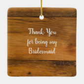 ひまわりベール結婚の花嫁のメイドありがとう セラミックオーナメント (裏面)