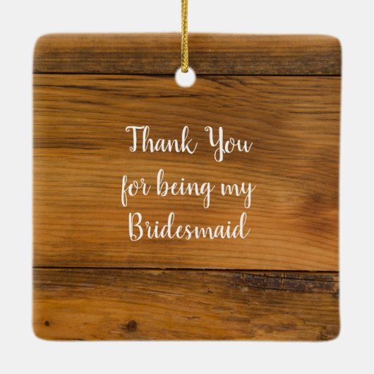 ひまわりベール結婚の花嫁のメイドありがとう セラミックオーナメント (裏面)