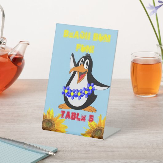 ひまわりペンギンフローラ台座標識 台座サイン (インサイチュ)