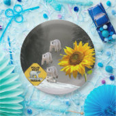 ひまわりホッキョクグマフローラ紙プレート ペーパープレート (パーティー)