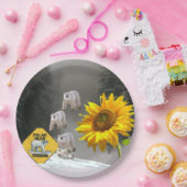 ひまわりホッキョクグマフローラ紙プレート ペーパープレート (パーティー)