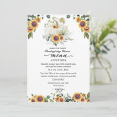 ひまわりホワイトカボチャ感謝祭ディナーメニュー サンキューカード (スタンド正面)