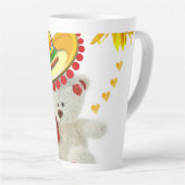 ひまわりホワイトテディベアラテマグ カフェラテマグ (右アングル)