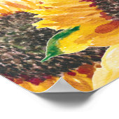 ひまわりホワイトハッピー16th （または任意）誕生日 ポスター (角)