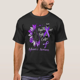 ひまわりホープ戦いキュアリボンアルツハイマー意識 Tシャツ