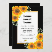 ひまわりホーム甘いホーム黒い動モダン動 案内状 (正面/裏面)