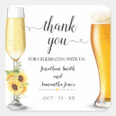 ひまわりボホの泡と生えるパンありがとう結婚。 スクエアシール (正面)