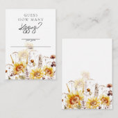 ひまわりボホワイルドフラワーブライダルシャワー推測キス エンクロージャーカード (正面/裏面)