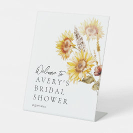 ひまわりボホワイルドフラワーモダンブライダルへようこそ 台座サイン