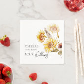 ひまわりボホワイルドフラワーモダンブライダルシャワー スタンダードカクテルナプキン (インサイチュ)