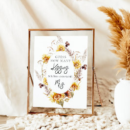 ひまわりボホワイルドフラワーモダンブライダルシャワー ポスター