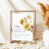 ひまわりボホワイルドフラワーモダンブライダルシャワー ポスター