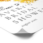 ひまわりボホワイルドフラワーモダンブライダルシャワー ポスター (角)