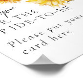 ひまわりボホワイルドフラワーモダンブライダルシャワー ポスター (角)