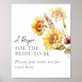 ひまわりボホワイルドフラワーモダンブライダルシャワー ポスター (正面)