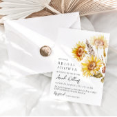 ひまわりボホワイルドフラワーモダンブライダルシャワー 招待状