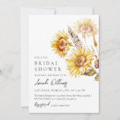 ひまわりボホワイルドフラワーモダンブライダルシャワー 招待状 (正面)