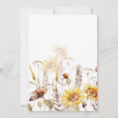 ひまわりボホワイルドフラワーモダンブライダルシャワー 招待状 (裏面)