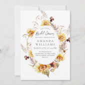 ひまわりボホワイルドフラワーモダンブライダルシャワーInv 招待状 (正面)