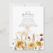 ひまわりボホワイルドフラワーモダンブライダルシャワーInv 招待状 (正面)