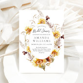 ひまわりボホワイルドフラワーモダンブライダルシャワーInv 招待状