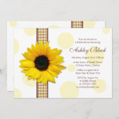 ひまわりポルカドット ブライダルシャワー招待状 招待状 (正面/裏面)