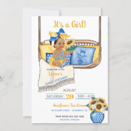 ひまわりポーチスイングイエローブルーヒマワリミツバチ 招待状