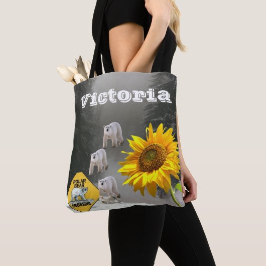 ひまわりポーラベアフローラキッテントート トートバッグ (クローズアップ)