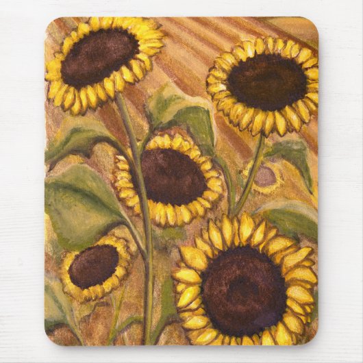 ひまわりマウスパッド美しい黄色の花の贈り物 マウスパッド (正面)