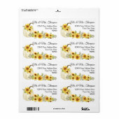 ひまわりマスタードフローラ水彩ホワイトカボチャ ラベル (フルシート)