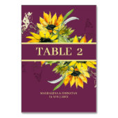 ひまわりマゼンタ紫の表番号カード テーブルナンバー (裏面)
