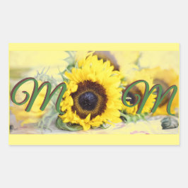 ひまわりママ 長方形シール
