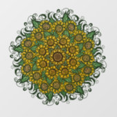 ひまわりマンダラ自然恋人ひまわりフローラ ウィンドウサイン (シート)