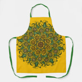 ひまわりマンダラ自然恋人ひまわりフローラ エプロン (正面)