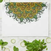 ひまわりマンダラ自然恋人ひまわりフローラ キッチンタオル (折り畳み)