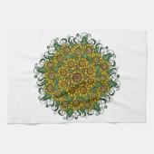 ひまわりマンダラ自然恋人ひまわりフローラ キッチンタオル (横)