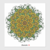 ひまわりマンダラ自然恋人ひまわりフローラ シール (シート)