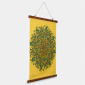 ひまわりマンダラ自然恋人ひまわりフローラ 吊り下げ型タペストリー (傾斜あり)