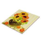 ひまわりミカン陶磁器キッチンタイル タイル (側面)