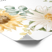 ひまわりミツバチのミツバチの赤ちゃんシャワーへようこそ ポスター (角)