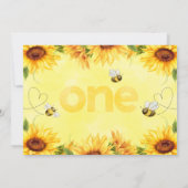 ひまわりミツバチハートズビーデイファースト誕生日 招待状 (裏面)