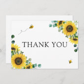 ひまわりミツバチ赤ちゃんシャワーありがとう (正面/裏面)