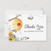 ひまわりミツバチ赤ちゃんシャワーありがとう カード (正面)