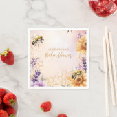 ひまわりミツバチ赤ちゃんシャワーママへミツバチ赤ちゃんシャワー スタンダードカクテルナプキン (インサイチュ)